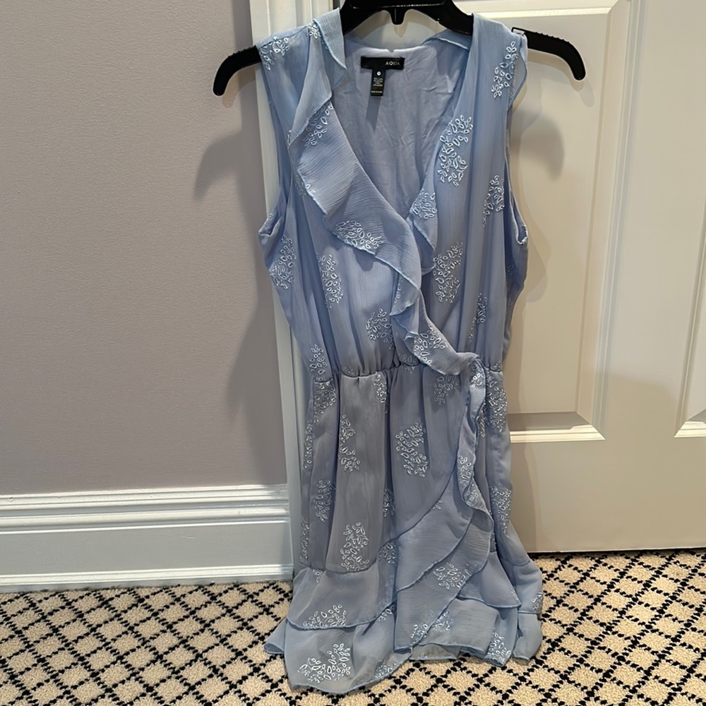 Aqua Light Blue Mini Dress